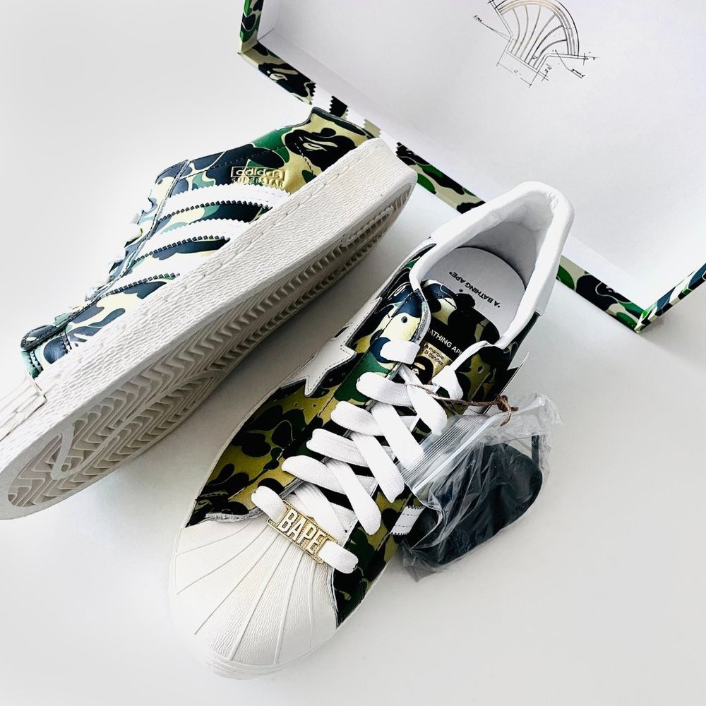 NWT adidas x BAPE Superstar ABC Camo Sneakers - Picture 2 of 7